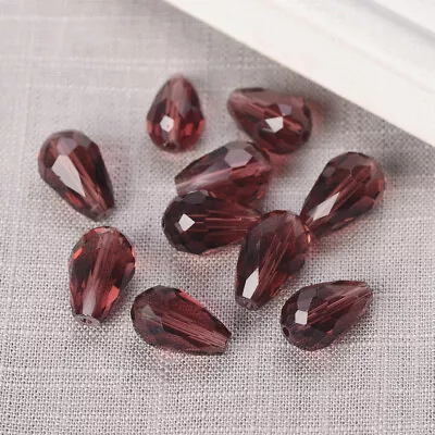 Teardrop 5x3 7x5 12x8 15x10 18x12mm Faceted Crystal Glass Loose Crafts Beads Lot • $1.98