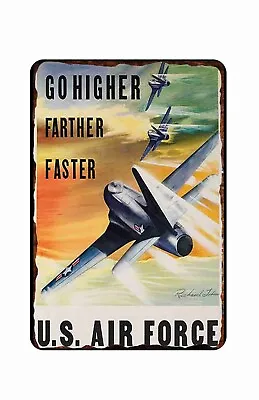 Air Force Recruiting Poster Jets 1950 Vintage Military Wall Art Tin Sign  8 X 12 • $29.95