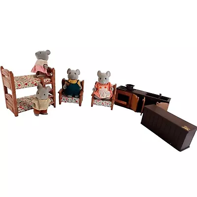 Maple Town Story 1986 Mice Furniture Lot Vintage Bunk Beds Kitchen Chairs Toel • $23.99
