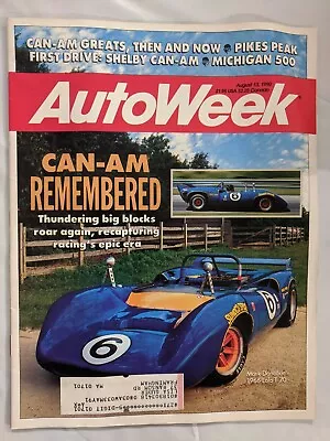 Autoweek Magazine Can-Am Mark Donohue August 13 1990  M182  • $11.99