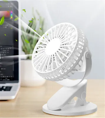 $13.90 • Buy Portable Desk Fan Mini Usb Rechargeable Quiet Cooler Table Clip Pram Cooling