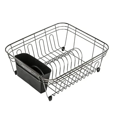 Small 14.24  X 5.36  Steel Wire Dish Drying Rack Chrome • $15.53