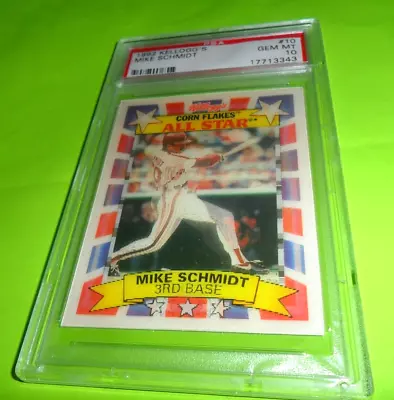 Rare 1992 Mike Schmidt Kelloggs Hof 3d Philadelphia All Star #10 Psa 10 Gem Mint • $109