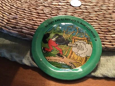 Vintage Walt Disney 3 Little Pigs Tin Tray Souvenier • $7