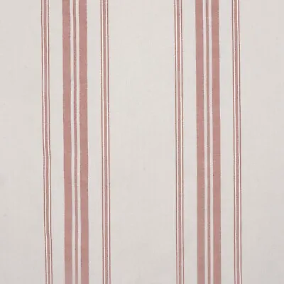 Troyes Stripe Red Fabric | Multistripe | Grain Sack Style | Curtains Upholstery • £1.79