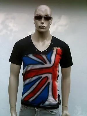 G $ D Airbrush Punk Star Model Union Jack UK Energy Power T-shirt M 48 • £25.27