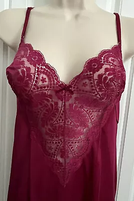 Vintage Vassarette Underneath It All Full Slip Bright Merlot Raspberry Color • $41.99