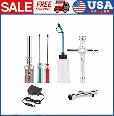 Nitro Starter Glow Plug Igniter Charger Tools Fuel Bottle Combo 1/8 1/10 RC Car • $19.34