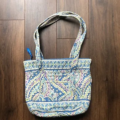 Vera Bradley Cute Shoulder Bag Capri Blue Paisley Floral Geometric Quilted • $12