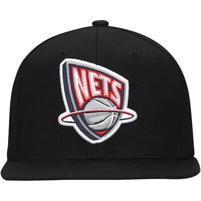 New Jersey Nets Mitchell & Ness HWC Logo Satin Undervisor Snapback Hat - Black • $21.99