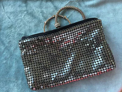 Make Up Bag 7.5”x4.5” Zipped Aluminium Mesh N7 And Two Bracelets Used Condition • £5.50