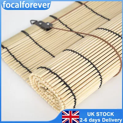 Roller Blind Bamboo Daynight Window Sunscreen Drape Privacy Screen Blind Divider • £12.99