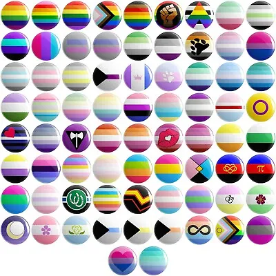£11.99 • Buy LGBTQ+ Pride Flags BUTTON PIN BADGE 25mm 1 INCH LGBTQIA+ Gay Gender LGBT