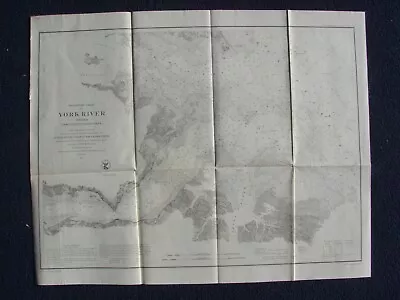 1857 Coast Survey Chart York River Entrance Yorktown Gloucester Pt Mobjack Bay  • $125