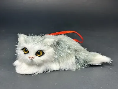 Faux Fur Over Plastic Mold Ornament Persian Cat Kitten • $15
