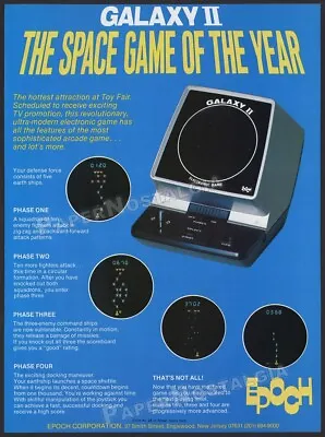 GALAXY II__Original 1981 Trade Print AD / ADVERT / Epoch Electronic Game Promo • $55