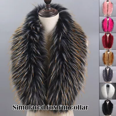 Women Faux Fox Fur Collar Hat Strip/scarf Winter Warm Luxury Furry Scarf Shawls  • $14.28