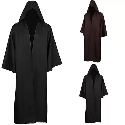 Medieval Cloak Unisex Mens Halloween Dark Style Solid Color Robe Cape Costume • $34.02