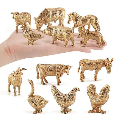 12pcs Miniature Animal Model Premium Texture Environmental Mini Golden Color • $10.41