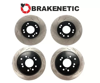 F&R BRAKENETIC Premium RS Slot Brake Rotors 30mm Z32 300ZX Conversion 4/5LUG • $487.70