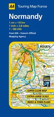 Normandy (AA Road Map France Series) Sheet Map Folded Book The Cheap Fast Free • £7.99