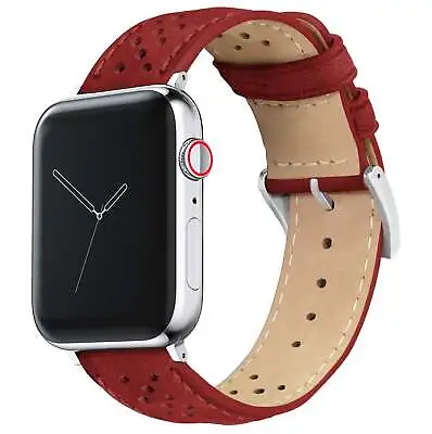 Apple Watch Crimson Red Racing Horween Leather Watch Band Watch Band • $49.99