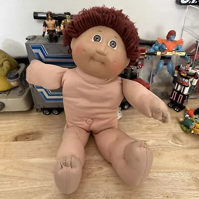 1985 Cabbage Patch Boy Doll Coleco Curly Brown Hair #112 • $12.99