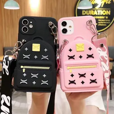 For IPhone Samsung +Crossbody Strap 3D Wallet Holder Phone Case Cover Women Girl • £4.79