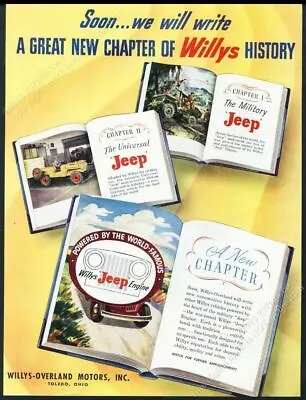 $37 • Buy 1946 Willys Jeep CJ2A CJ2 A Army Universal Wagon Color Art Vintage Print Ad
