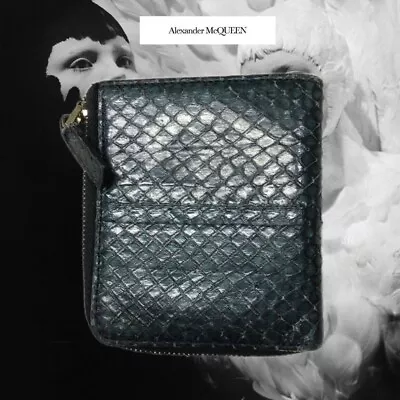 Alexander McQueen Zip Wallet - Green Snake Skin Print  Leather • $85