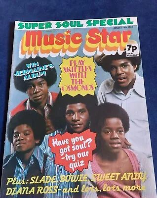 Rare MUSIC STAR Magazine 18 AUGUST 1973 Jackson 5 Bowie Sweet Soul Lynott Slade • £15