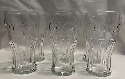 Coca Cola Clear 500 ML Vintage Glasses X 6 Pre Owned Free Postage • $55