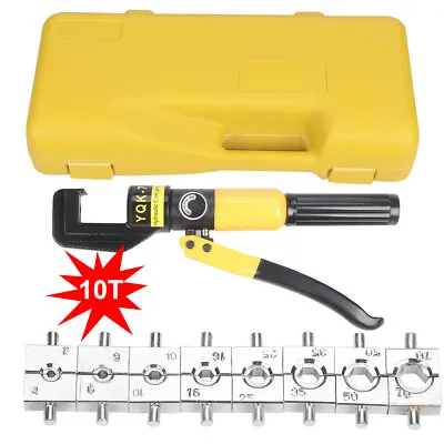 £29.99 • Buy 10 Ton Hydraulic Crimper Crimping Tool Dies Battery Cable Wire Hose Lug Terminal