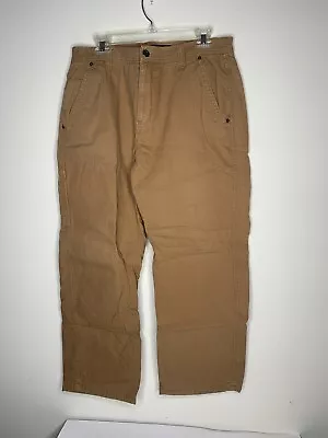 32 Degree Heat Mens Size 34 X 30 Canvas Flannel-Lined Work Pants Khaki Utility • $22.95