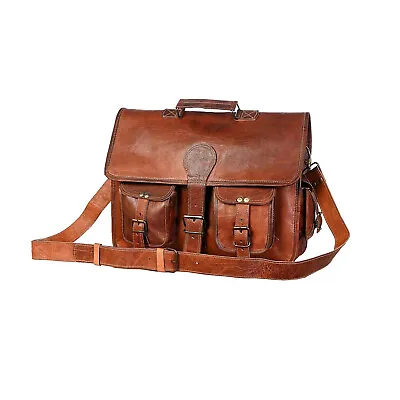 Mens Genuine Leather Vintage Laptop Bag Satchel Briefcase Messenger 18 X14 X6  • $64.86