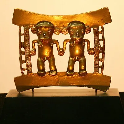 Museum Reproduction - Toltec Mayan Cast Gold Toned Figurines Of Male Warriors • $145