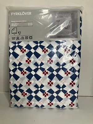 Ikea FYRKLOVER Double Size Duvet Cover Set With 4 Pillow Cases New And Sealed • £17.99