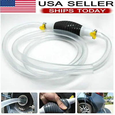 Portable Manual Car Siphon Pump Fuel Gas Transfer Oil Liquid -Hand Air Pumps Ki* • $5.39