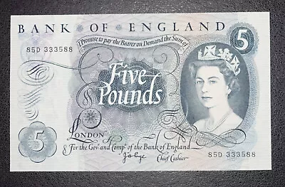 AUNC £5 Pound Bank Of England Page * 1971 * -{ 85D }- B324 Banknote • £24.99