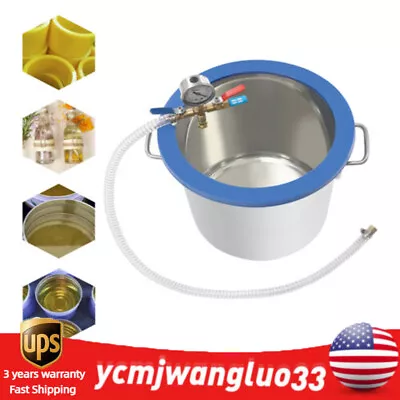 5 Gallon Stainless Steel Vacuum Chamber Vacuum Defoaming Barrel For Epoxy Resin • $85.50
