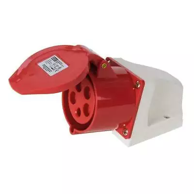 415v Wall Mount Socket Red 32a 5 Pin Garage Workshop 32 Amp Down Panel NEW • £9.99