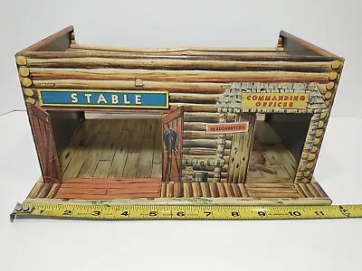 Vintage T COHN FORT CHEYENNE Playset Tin 1950s-Stable-Commanding Headquarters S7 • $69.99