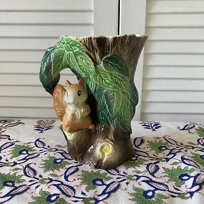 Vintage Hornsea Pottery Fauna Royal Posey Vase/Trough Log Squirrel Midcentury • £3.99