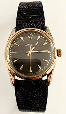 Vintage Men Gold 18k Rolex 6590 Oyster Perpetual Bombay Circa 1954 • $9450