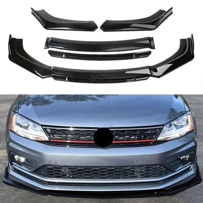 $49.99 • Buy Gloss Black Front Bumper Lip Spoiler Splitters For VW Golf Jetta MK4 MK5 MK6 MK7