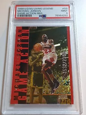 1998 UD MJ Living Legend Michael Jordan RED /2300 Game Action - PSA 9 (POP 4) • $212.03