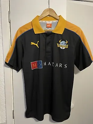 Yorkshire Vikings Cricket Shirt Size UK Adults Medium Black/Amber • £40