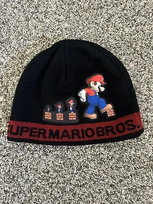 2009 Nintendo Super Mario Brothers Bros Power Up Black Knit Hat Cap Beanie • $9.99