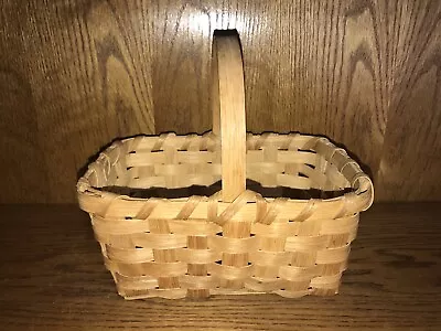 Hand Woven Basket With Handle Unlined Natural Storage Weaved • $6.99