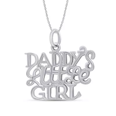 Daddy's Little Girl Message Pendant Necklace Solid 925 Sterling Silver • $62.99